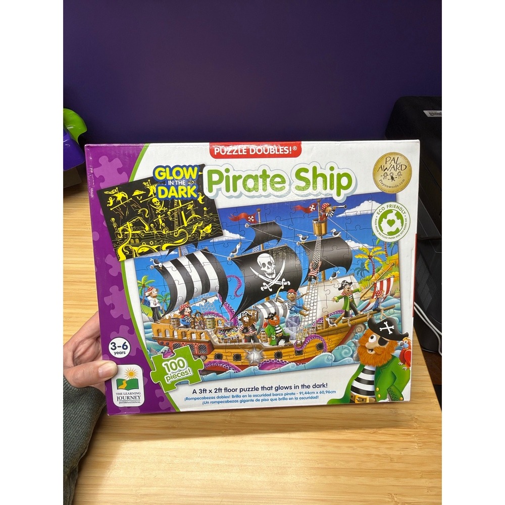 The Learning Journey Glow in the Dark Pirate Ship Floor Puzzle 100 Pc Complete